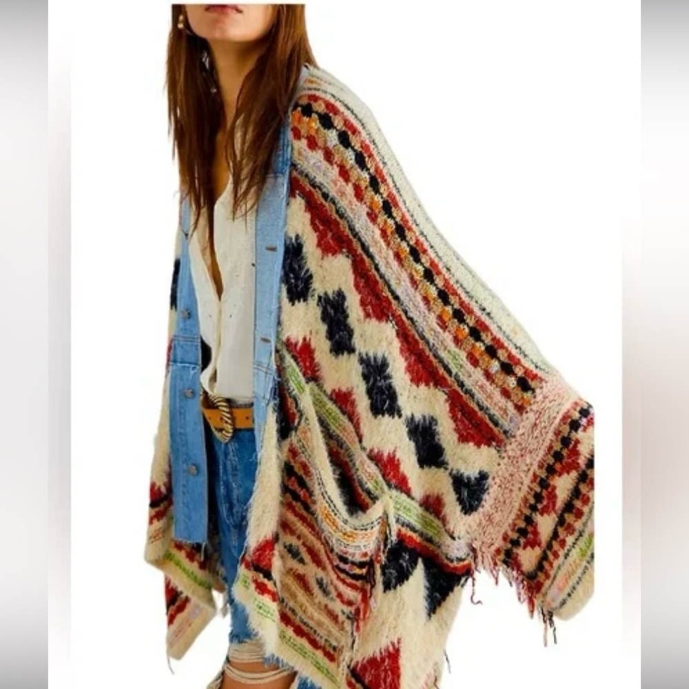 Free People Running Wild Poncho NWT